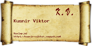 Kusnir Viktor névjegykártya