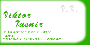 viktor kusnir business card